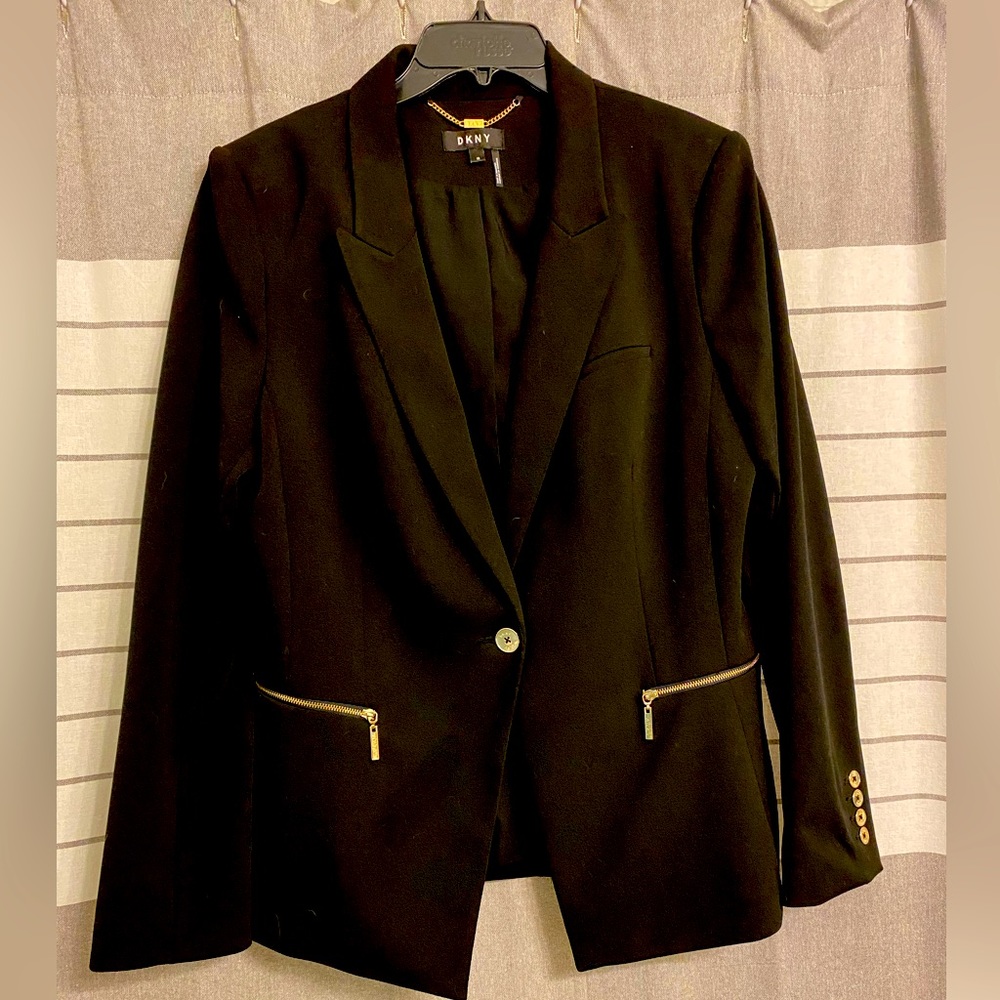 DKNY Black Jacket with Gold Trim